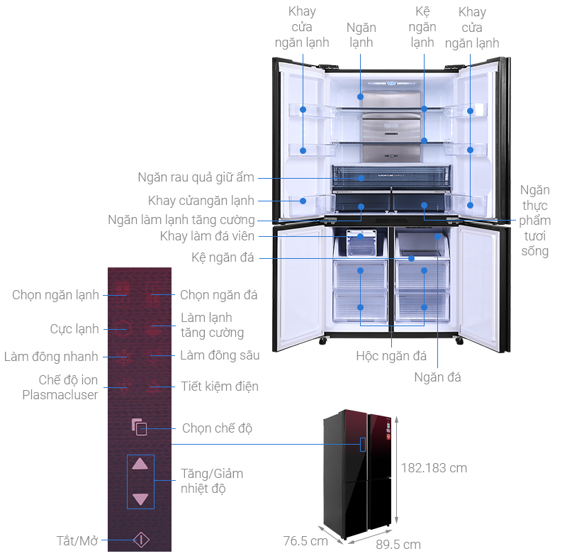 Tủ lạnh Sharp 4 cánh dung tích lớn, model nào đáng mua nhất?