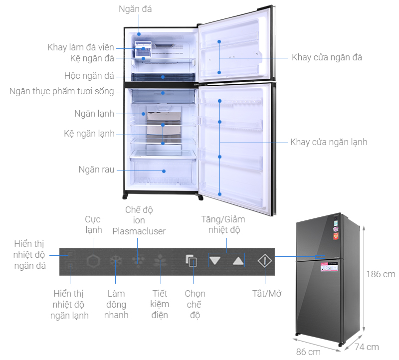 Những tính năng đáng chú ý có trong tủ lạnh Sharp SJ-XP660PG-SL