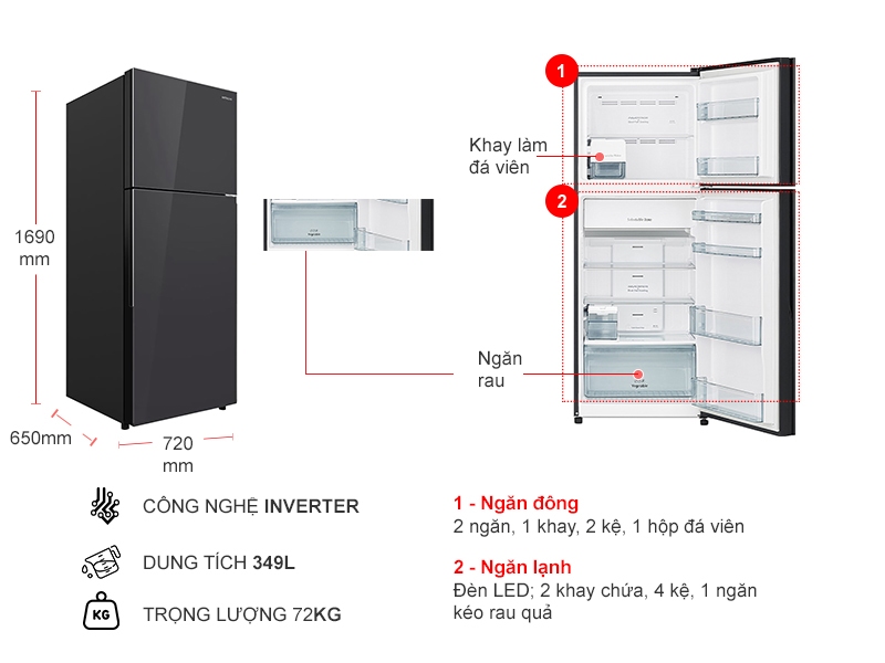 Top 3 tủ lạnh 2 cánh cho không gian bếp sang trọng và tiện nghi