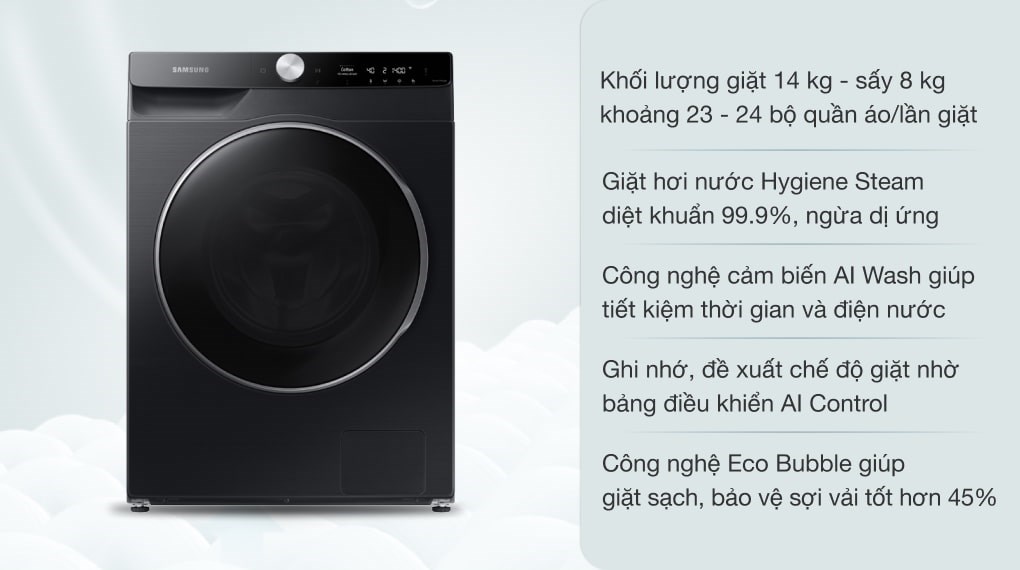 máy giặt Samsung WD14TP44DSB/SV 14kg