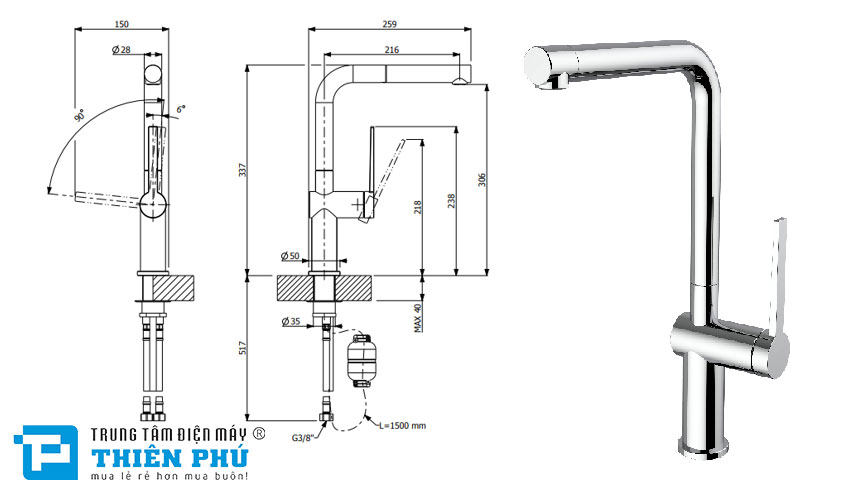 Vòi Rửa Bát Furst F400552CR