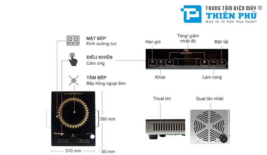 Bếp Hồng Ngoại Đơn Kangaroo KG390i