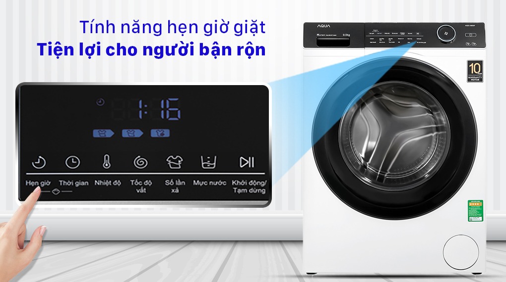 Những lý do bạn nên chọn máy giặt Aqua inverter AQD-A900F.W 9 Kg