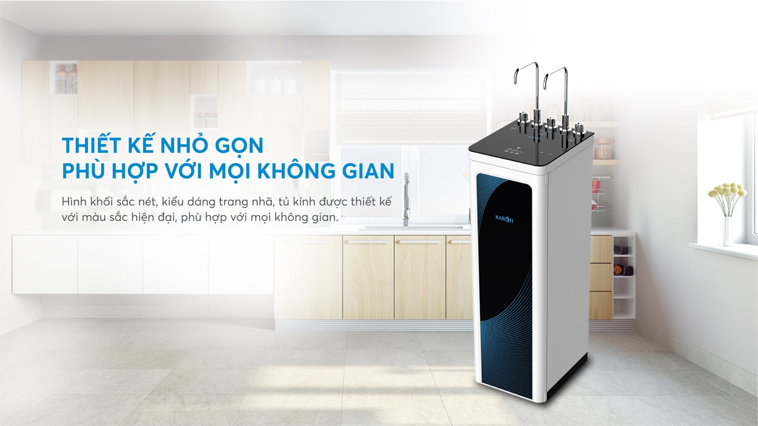 Máy lọc nước nóng lạnh Karofi KAD-D52 thiết kế tinh tế, sang trọng
