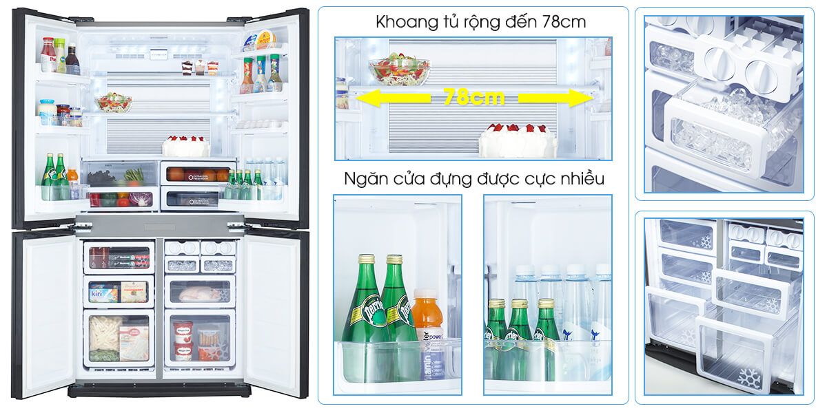 3 chiếc tủ lạnh 4 cánh có độ bền cao, hiệu quả sử dụng tốt