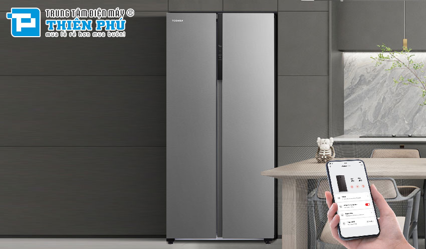 Tủ lạnh Toshiba Side By Side Inverter 460 Lít GR-RS600WI-PMV(49)-SL