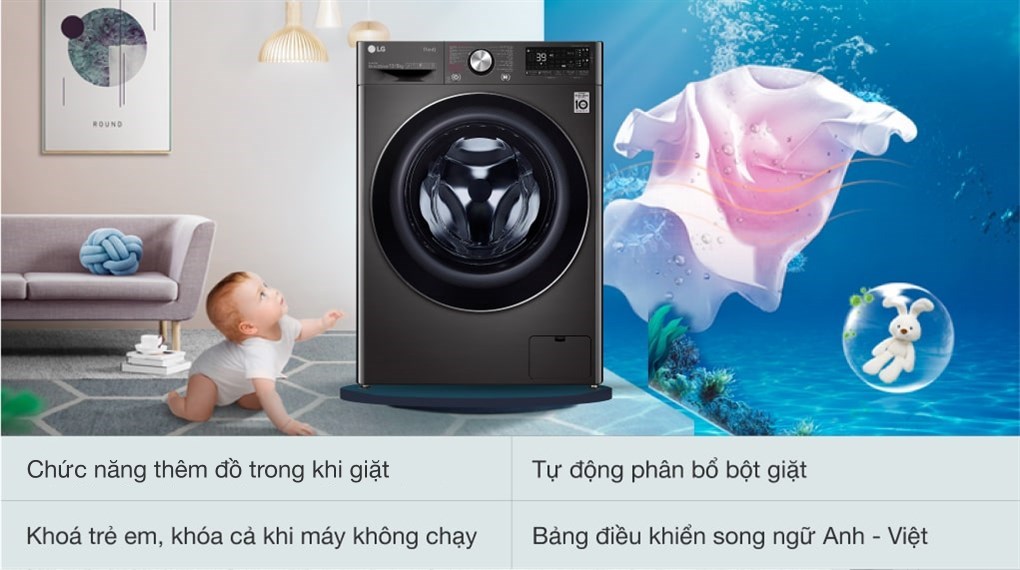 Máy giặt sấy LG inverter FV1413H3BA 13kg