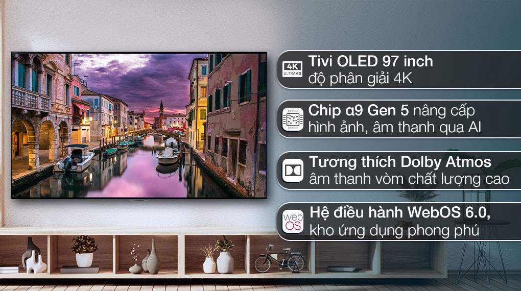 Có gì trên chiếc Tivi LG OLED 97 inch 4K 97G2PSA cao cấp màn hình cực khủng?