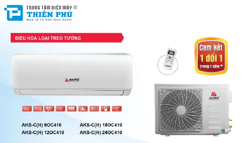 Điều Hòa Akito AKS-C12OC 1 Chiều 12000Btu