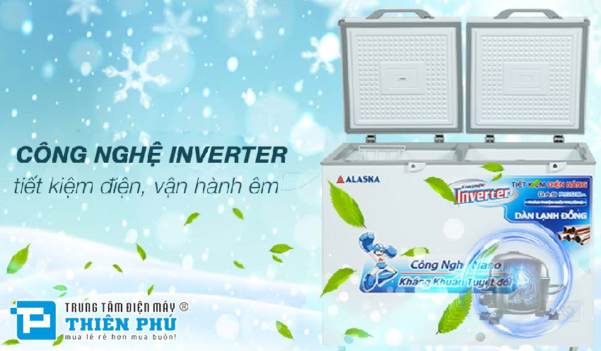 Tủ Đông Alaska Inverter BCD-5068CI 2 Ngăn 2 Cánh 312 Lít