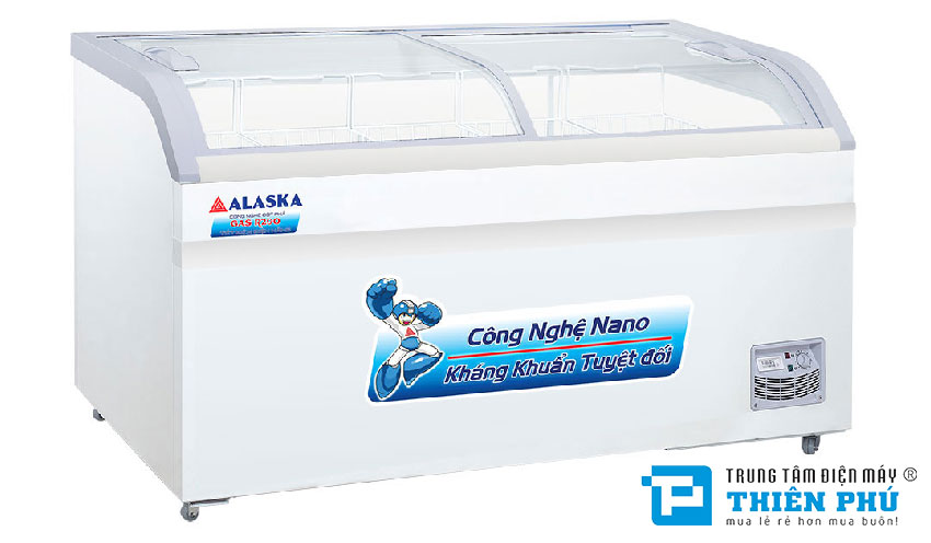 Tủ Đông Alaska Mặt Kính Cong KC-395 1 Ngăn 395 Lít