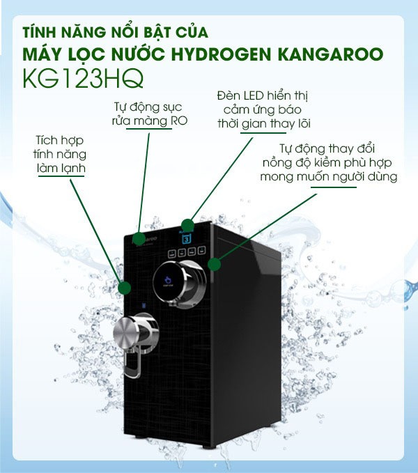 Máy lọc nước Kangaroo Hydrogen KG123HQ với tính năng vượt trội