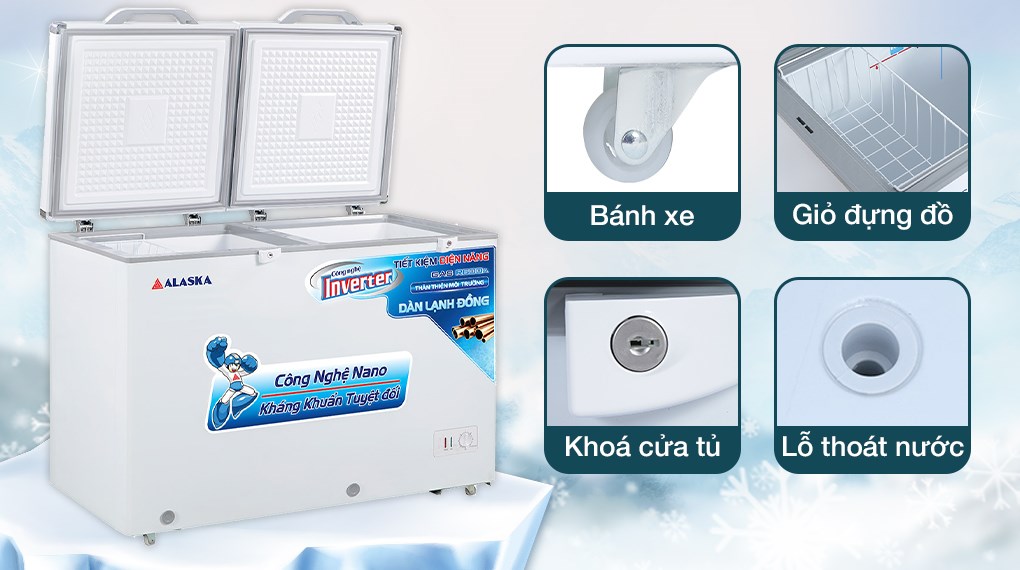 Đánh giá chi tiết Tủ Đông Alaska 2 Ngăn BCD-5068CI 312 Lít bán chạy ở 2023