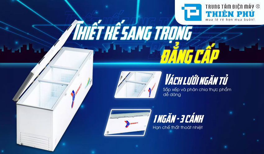 Tủ Đông Sanaky VH-1199HYK 1 Ngăn 3 Cánh 1100 Lít