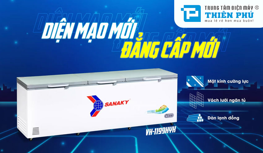 Tủ Đông Sanaky VH-1199HYK 1 Ngăn 3 Cánh 1100 Lít