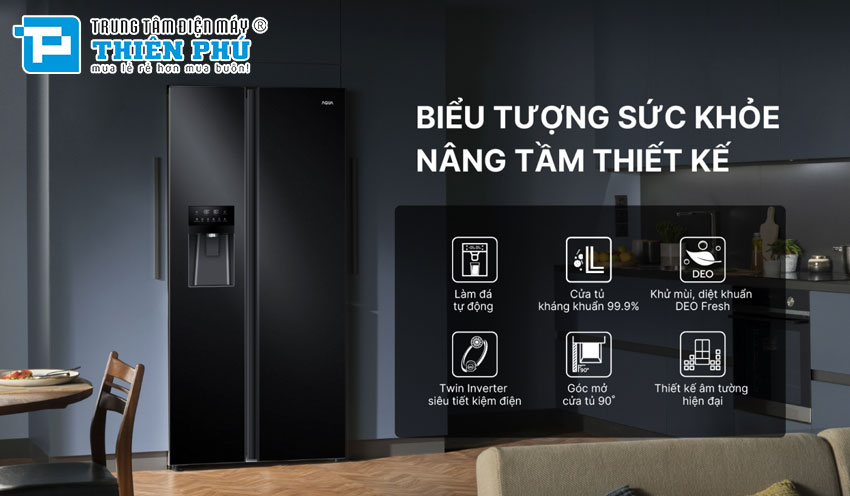 Tủ Lạnh Aqua Inverter AQR-SA541XA(FB) 570 Lít