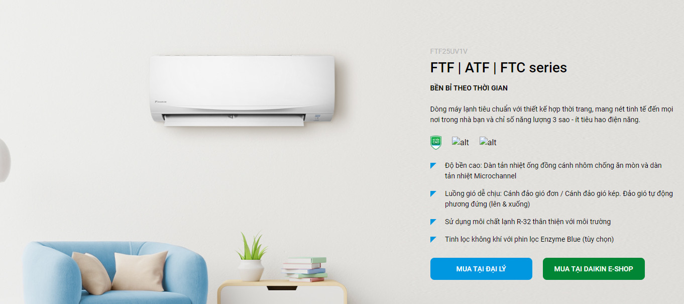 Điều hòa Đaikin 1 chiều 18000btu FTF50XV1V giá bao nhiêu? Mua ở đâu chính hãng?