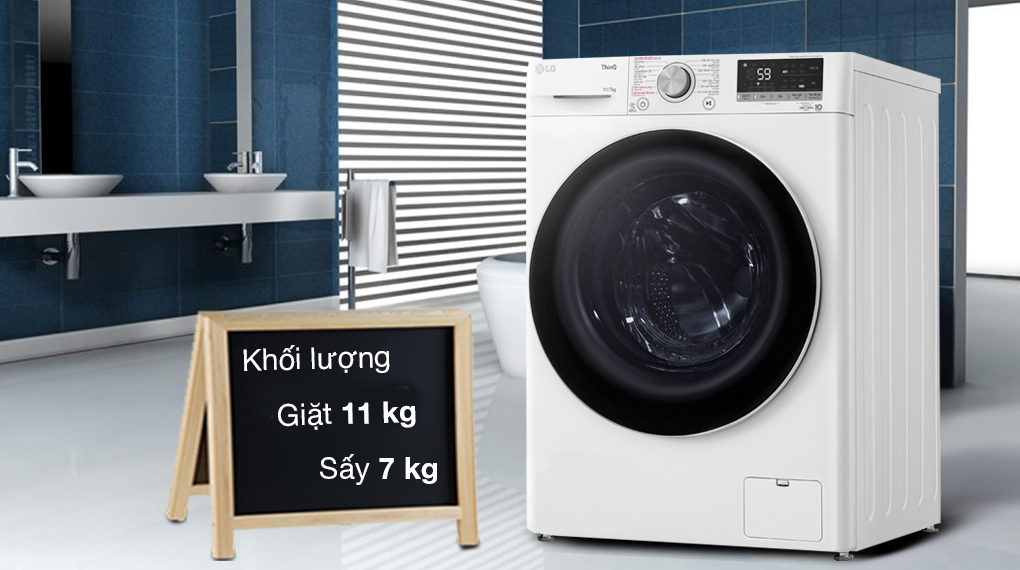  máy giặt sấy LG FV1411D4W 11kg