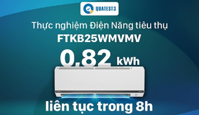 Một đêm bật điều hòa Daikin FTKF25XVMV/RKF25XVMV hết bao nhiêu tiền