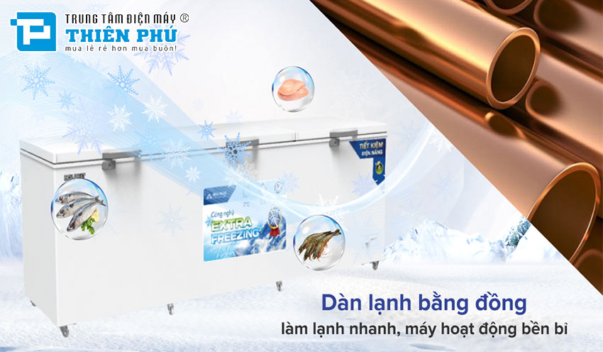 Tủ Đông Funiki Hòa Phát HPF AD61190.1 Dàn Đồng 3 Cánh 1190 Lít