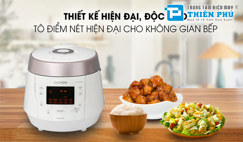 Nồi cơm Áp suất Điện tử Cuckoo CRP-PK1000S 1.8L Trắng Hồng