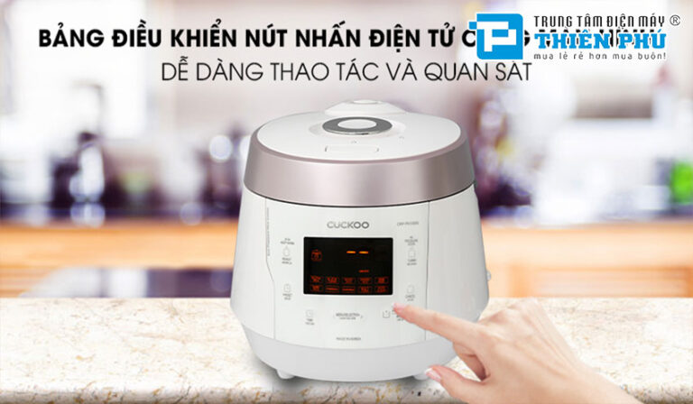 Nồi cơm áp suất điện tử Cuckoo CRP-PK1000S 1.8L trắng hồng bữa ăn ngon của người việt 