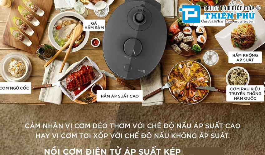 Nồi Cơm Điện Tử Áp Suất Kép Cuckoo CRP-ST1010FG 1.8L