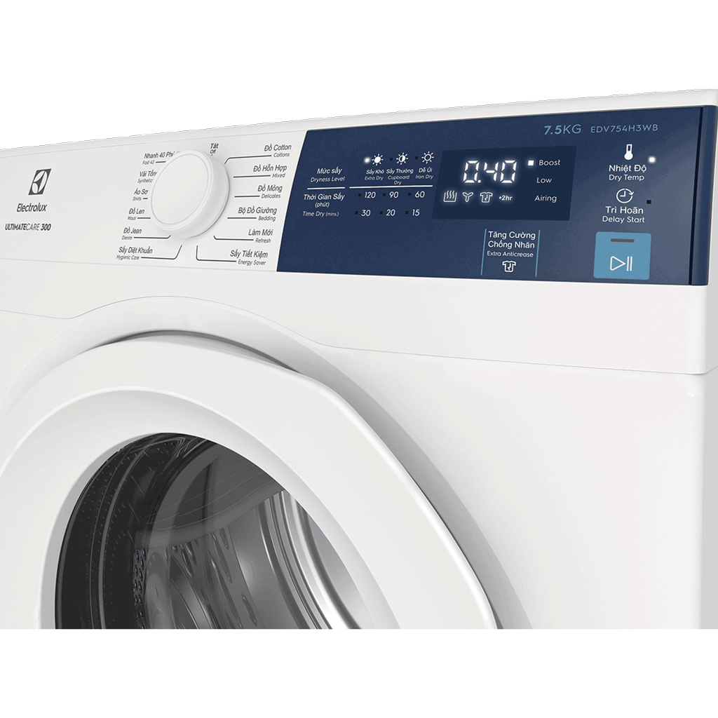 Gia đình có trẻ nhỏ không nên bỏ qua máy sấy quần áo Electrolux EDV754H3WB