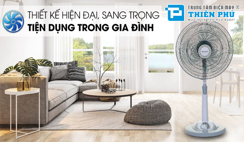 Quạt Lửng Sharp PJ-L40RV-LG Có Điều Khiển