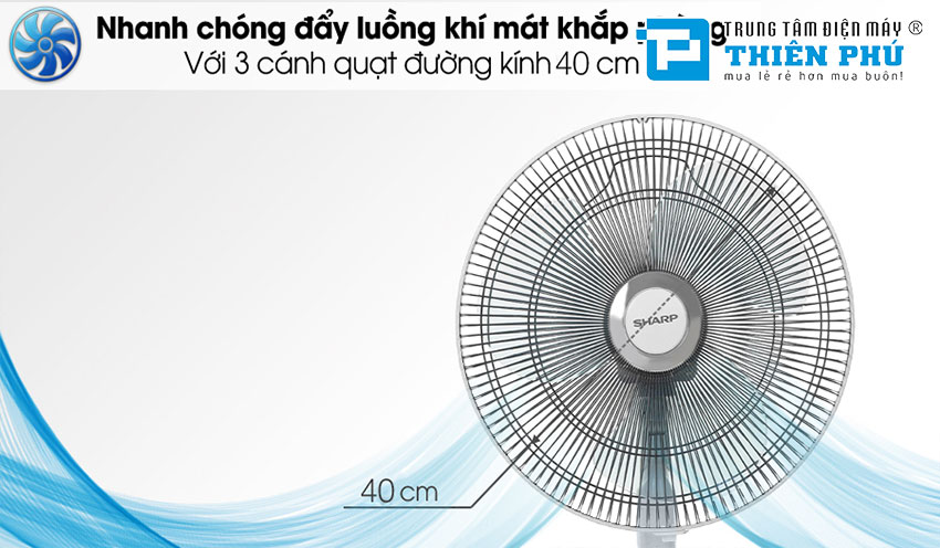 Quạt Lửng Sharp PJ-L40RV-WH Có Điều Khiển