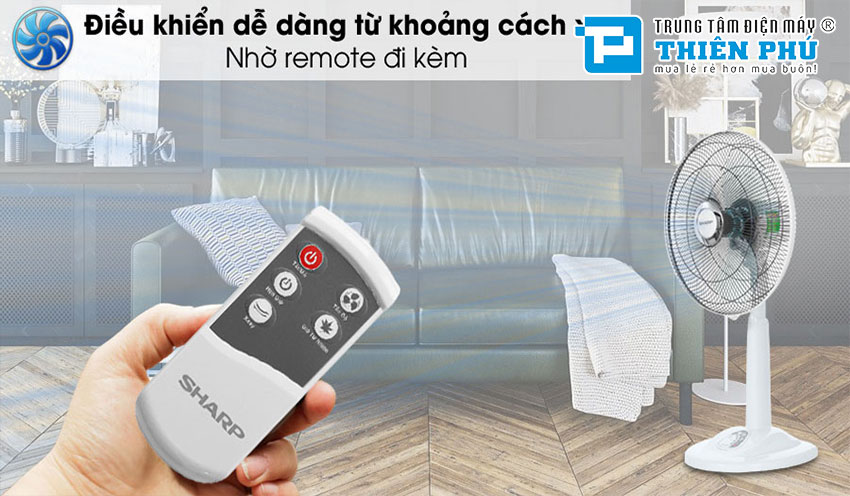 Quạt Lửng Sharp PJ-L40RV-WH Có Điều Khiển