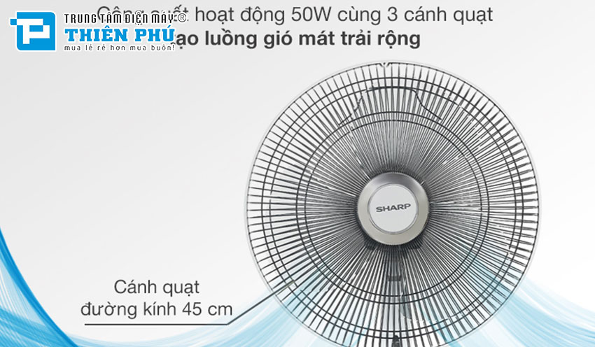 Quạt Cây Sharp PJ-S40RV-WH Có Điều Khiển