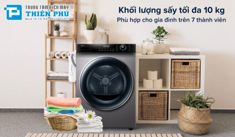 Máy sấy quần áo Aqua inverter 10Kg AQH-H1000H.PS giải pháp sấy khô thông minh, tiết kiệm cho mọi gia đình