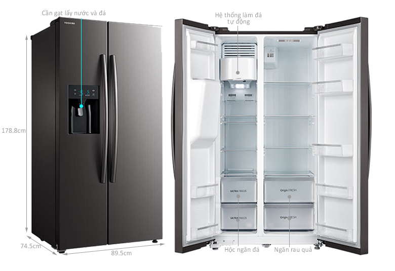 tủ lạnh Toshiba GR-RS637WE-PMV(06)-MG 493 lít