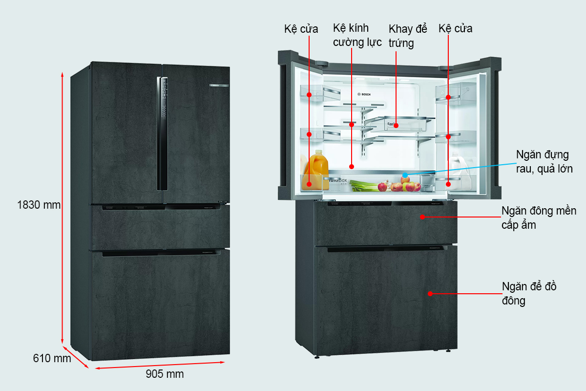 Những lí do khiến tủ lạnh Bosch side by side inverter 636 lít KAD92HI31 serie 8 là lựa chọn hàng đầu hiện nay