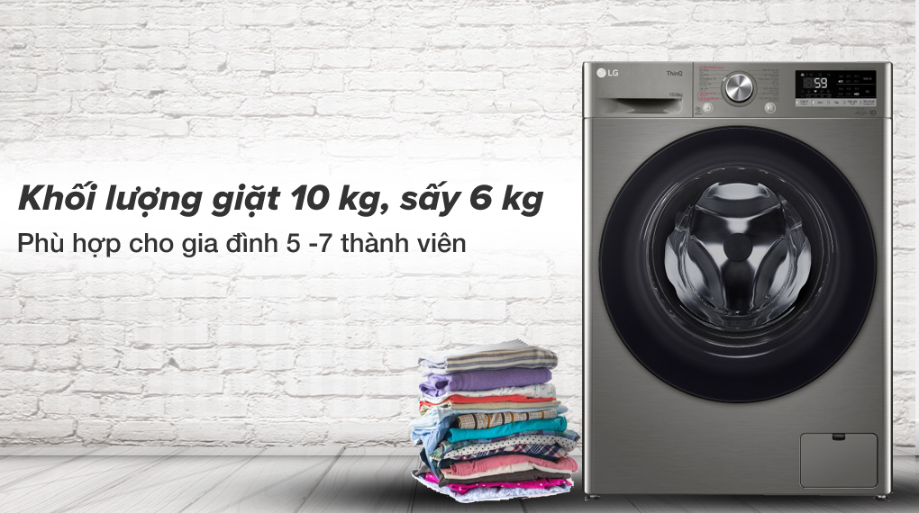 máy giặt sấy LG FV1410D4P 10kg 