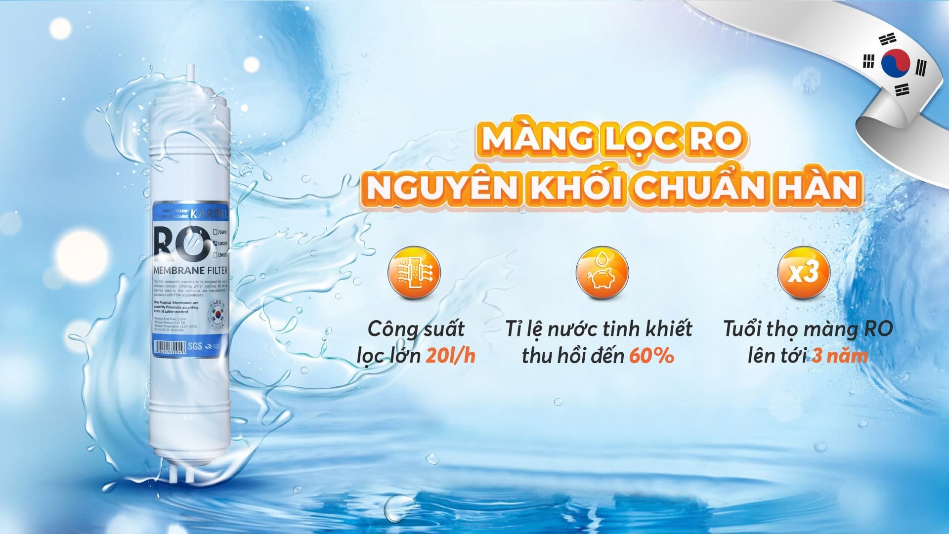 Màng lọc RO chuẩn Hàn Quốc