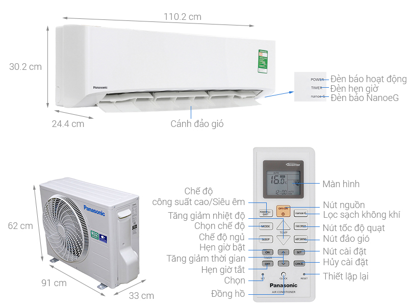 Đánh giá chất lượng điều hòa Panasonic 24000btu CU/CS-XU24ZKH-8 có tốt không?
