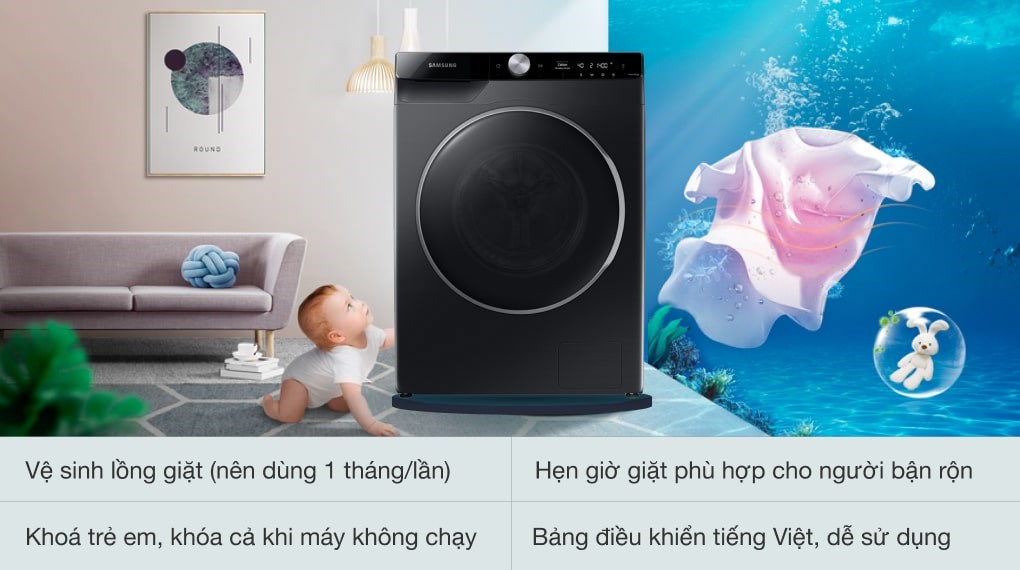 Máy giặt Samsung WW90TP44DSB/SV 9kg có những tính năng gì nổi bật?