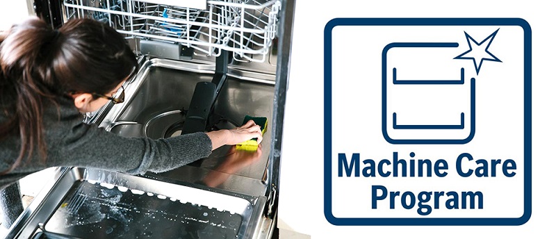 Vệ sinh máy rửa bát Bosch serie 6 SMS6ECI93E đơn giản với nút Machine Care