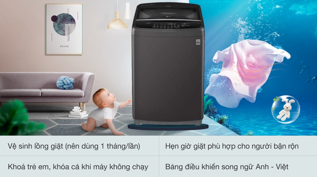 Những công nghệ nổi bật trên máy giặt LG inverter T2350VSAB 10,5kg