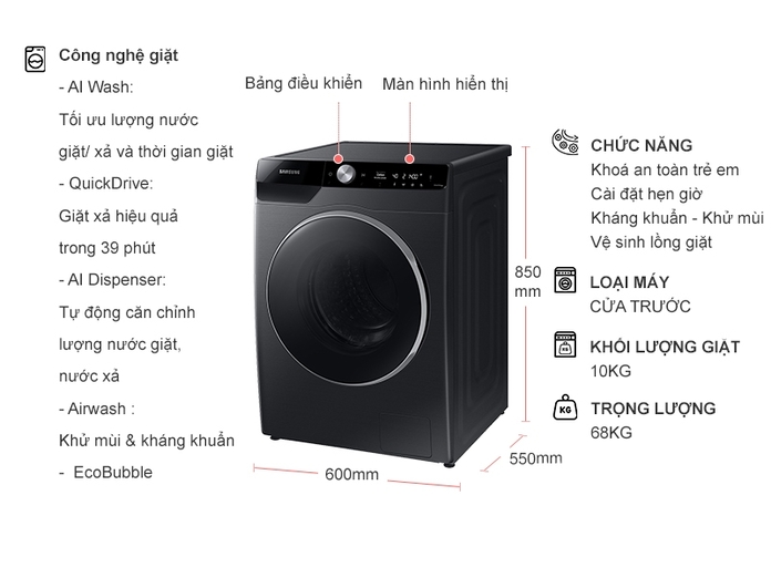 Những chiếc máy giặt lồng ngang 10kg đang được thịnh hành nhất cuối năm 2023