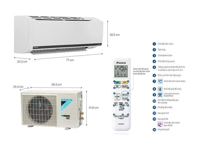Cách sử dụng và lắp đặt điều hòa Daikin FTKB35XVMV/RKB35XVMV giúp gia tăng độ bền bỉ