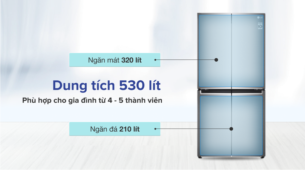 Tủ lạnh LG GR-B53PS mang lại tiện nghi với nhiều công nghệ nổi bật