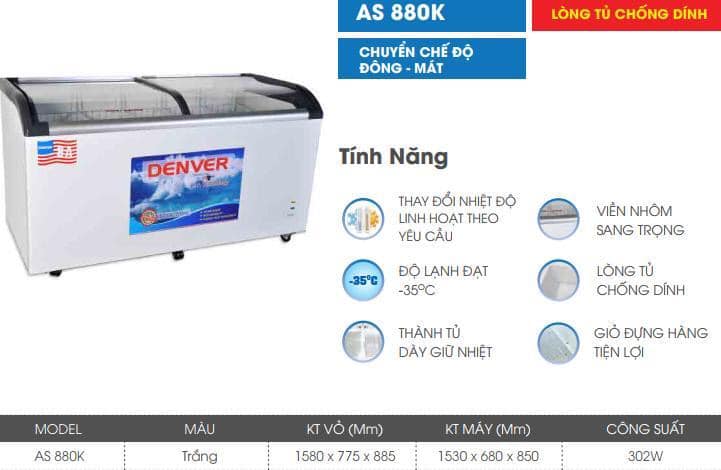 Giải đáp vì sao Tủ Đông Denver 800 Lít AS 1580K 1 Ngăn Đông được yêu thích