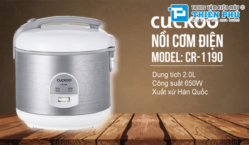 Nồi Cơm Điện Cuckoo CR-1190 2.0 Lít