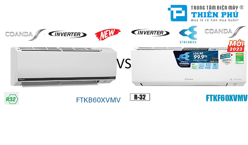 So sánh chi tiết về 2 model điều hòa Daikin FTKB60XVMV và FTKF60XVMV