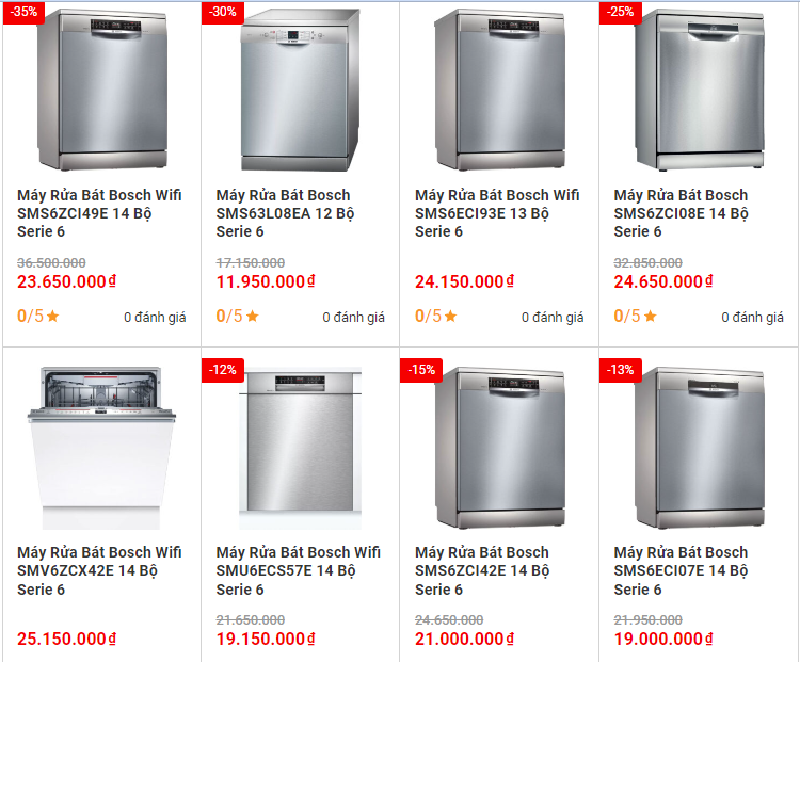 Giá máy rửa chén Bosch tháng 6 đồng loạt giảm, không mua lúc này thì lúc nào?