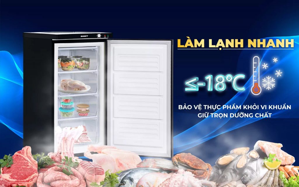 Tủ đông Sanaky Inverter VH-160K3 lạnh sâu, bền bỉ, giá tốt