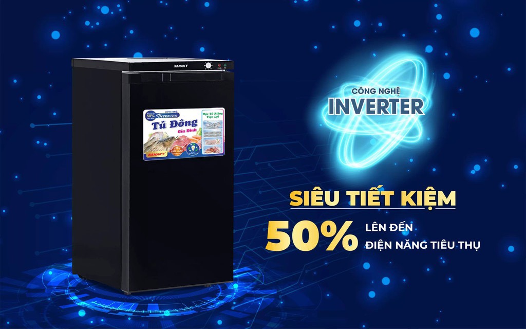 Tủ đông Sanaky Inverter VH-160K3 lạnh sâu, bền bỉ, giá tốt